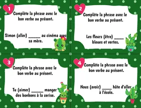 Cartes à taches - verbe au présent