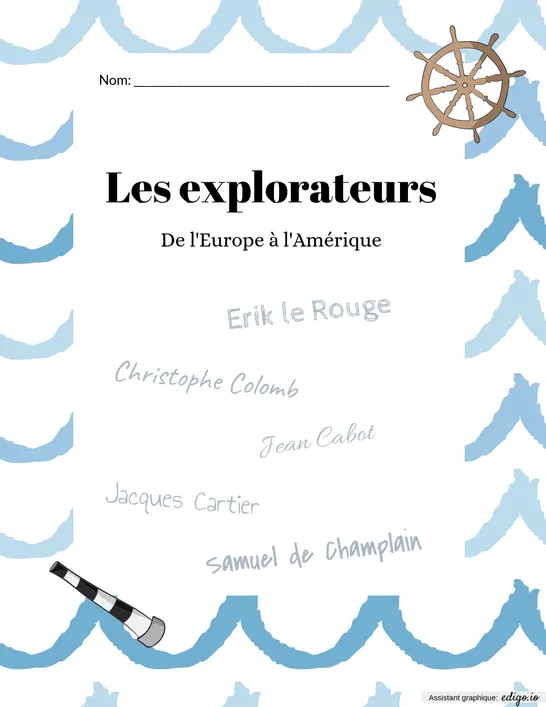 Cahier de recherche sur les grands explorateurs