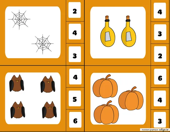Cartes à pinces_chiffres halloween