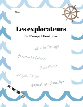 Cahier de recherche sur les grands explorateurs