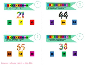 Cartes à tâche arrondir à la dizaine