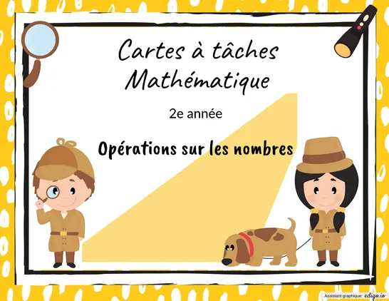 Gabarit de cartes à tâches opérations sur les nombres
