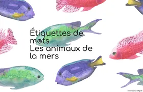 Mots étiquettes animaux marins
