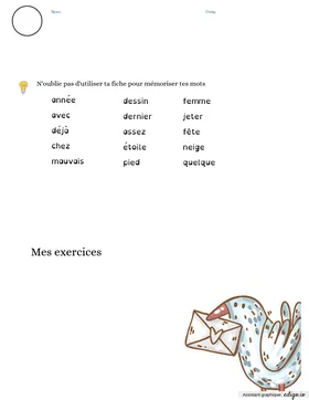 Dictée vocabulaire 3 adaptée