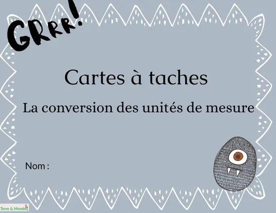 Conversion d'unités de mesure, Middle & High School, Task cards, Geometry