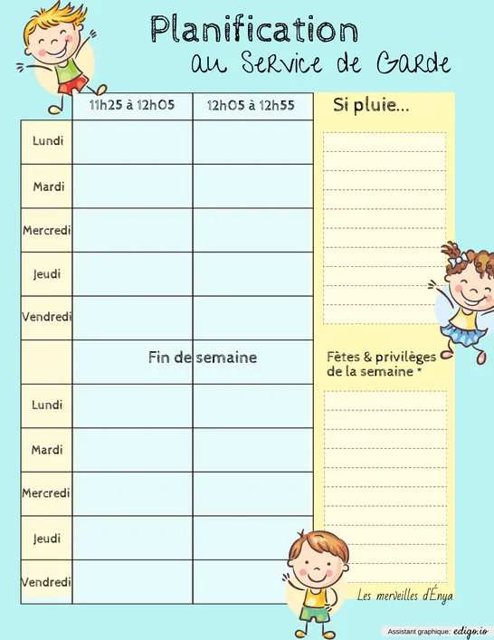Planification Service de Garde