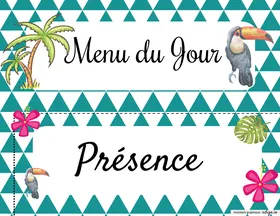 Cartes -  Menu du jour  service de garde