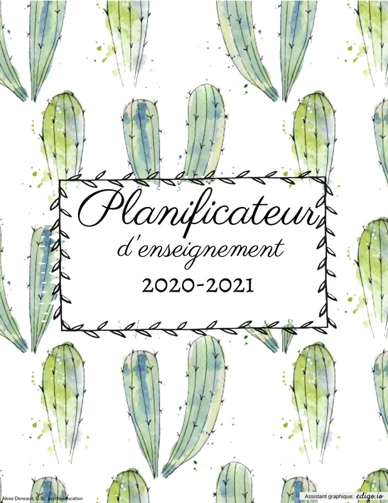 Couverture de planificateur CACTUS