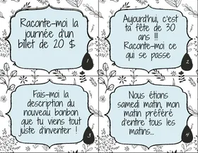 Cartes à tâches écriture (partie # 1)