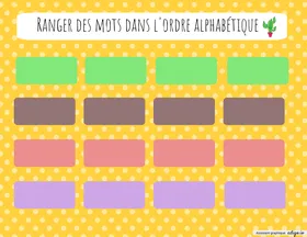 Jeu ranger les mots