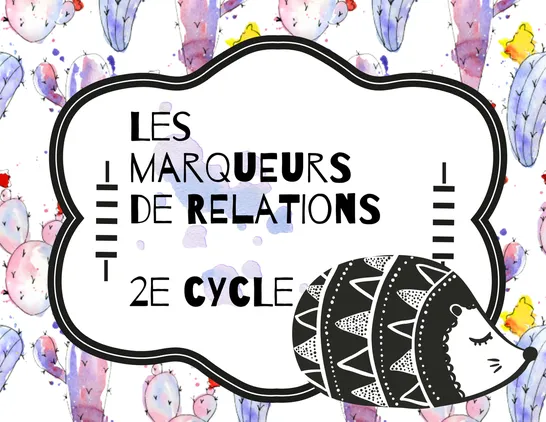 CAT marqueurs de relation, 5e année, Cartes à tâche, Grammaire