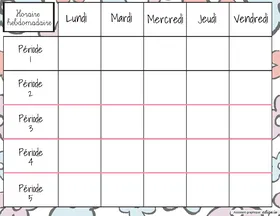 Horaire hebdomaire