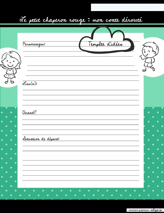 Plan d'écriture Le petit chaperon rouge