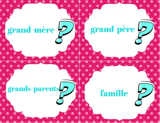 Vocabulaire de la famille, 6e année, Cartes à tâche