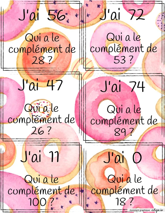 J'ai... qui a... complément de 100
