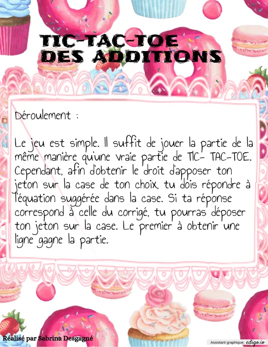 TIC-TAC-TOE des additions avec retenue.