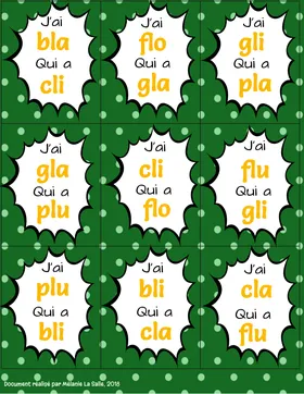 J'ai... Qui a... ccv avec "L"