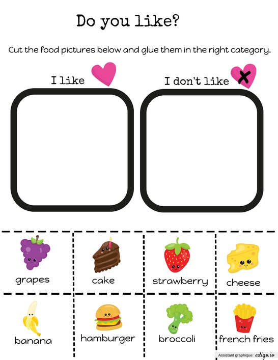 food-i-like-and-dislike-third-grade-2nd-grade-1st-grade-exercises