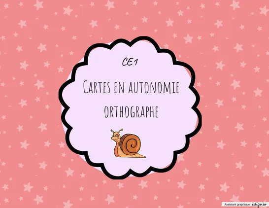 Cartes autonomie CE1