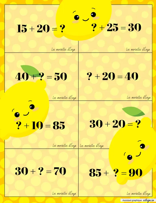 Termes manquants - addition