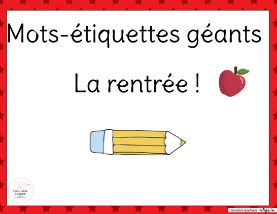 Mots-étiquettes Géants - La rentrée !