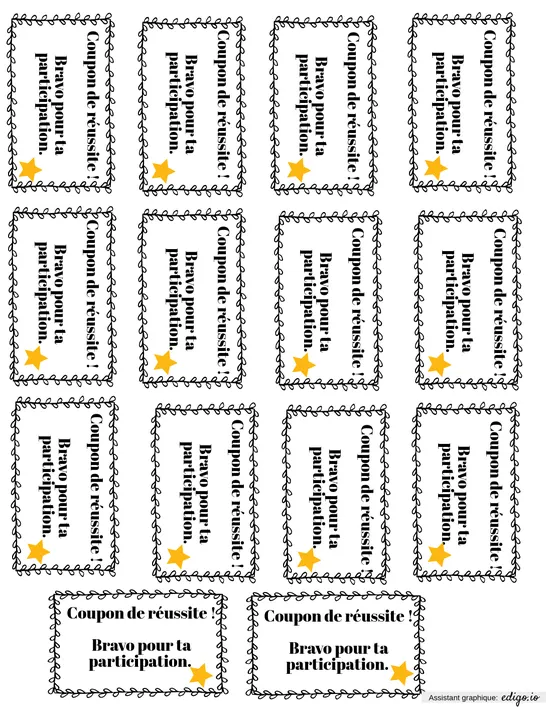 Coupon de réussite