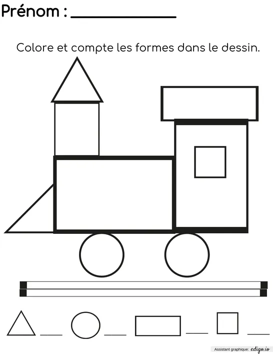 Coloriage des formes et dénombrement