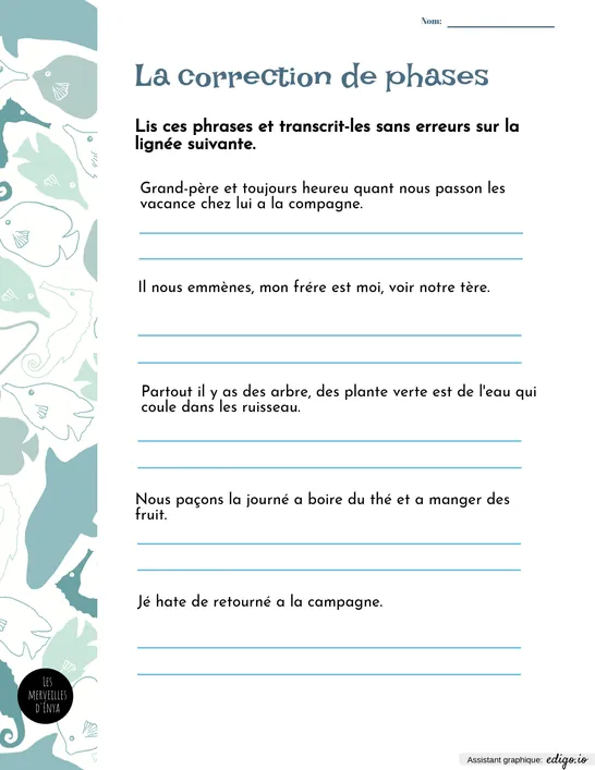 Correction de phrases