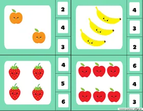 Cartes à pinces_chiffres fruits