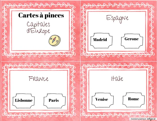 Cartes à pinces