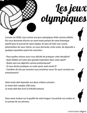 Production écrite - jeux olympiques
