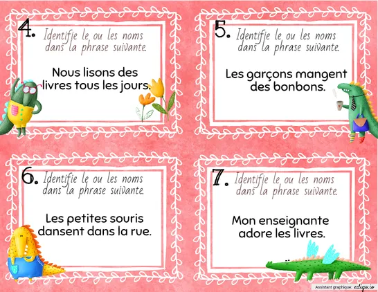 Cartes à tâche-identification des classes de mots