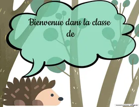Bienvenue affiche hérisson