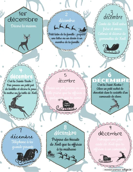 Calendrier de l'avent de la classe