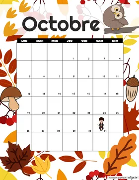 Calendrier octobre