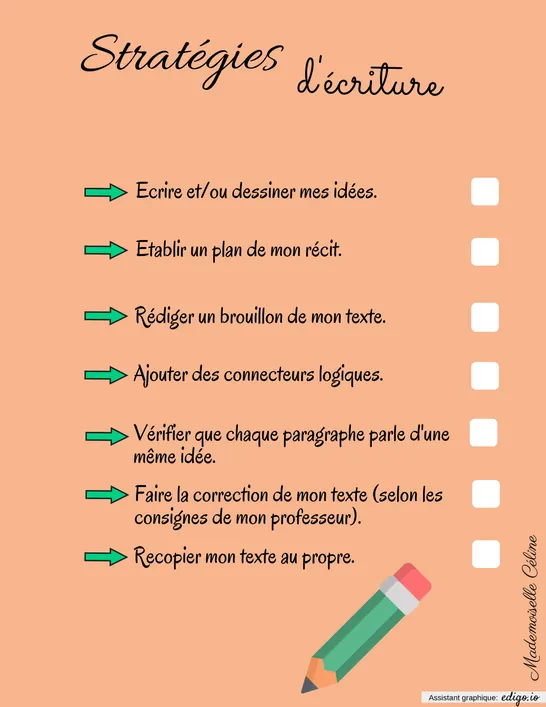 Liste stratégies d'écriture