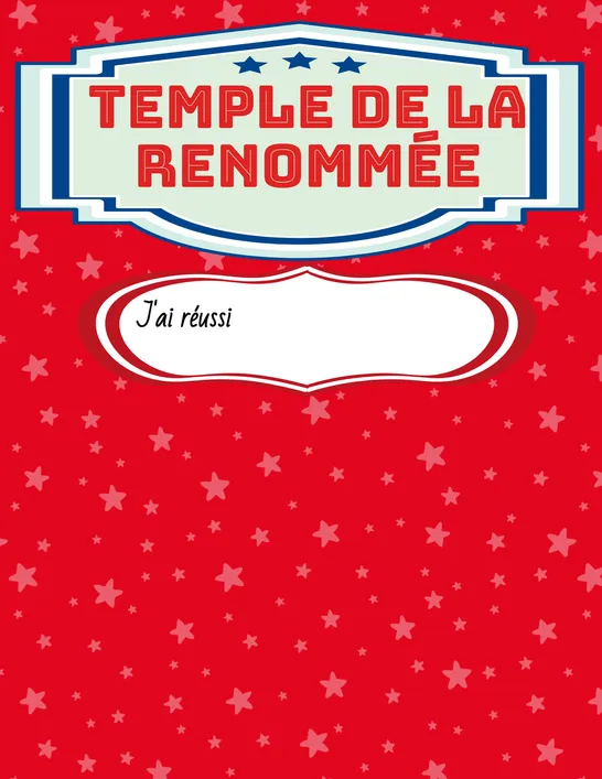 Temple de la renommée(renforcement positif), 6e année, Affiches, Lecture