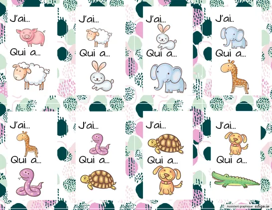 J'ai qui a : animaux