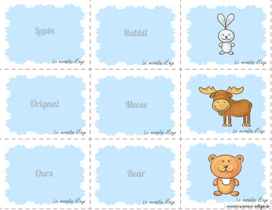 English words animaux