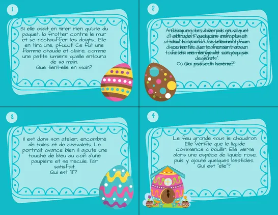 Inférences cartes à tâches, 6e année, Cartes à tâche, Lecture