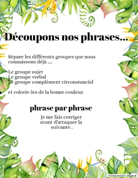 Analyse de phrases CDV CIV CC