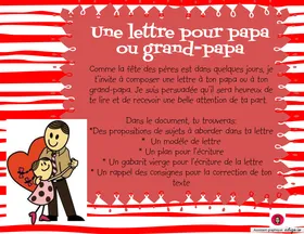 Écriture- Lettre à papa ou grand-papa