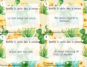 Cartes à tâches - identifie le verbe