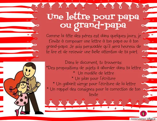 Écriture- Lettre à papa ou grand-papa