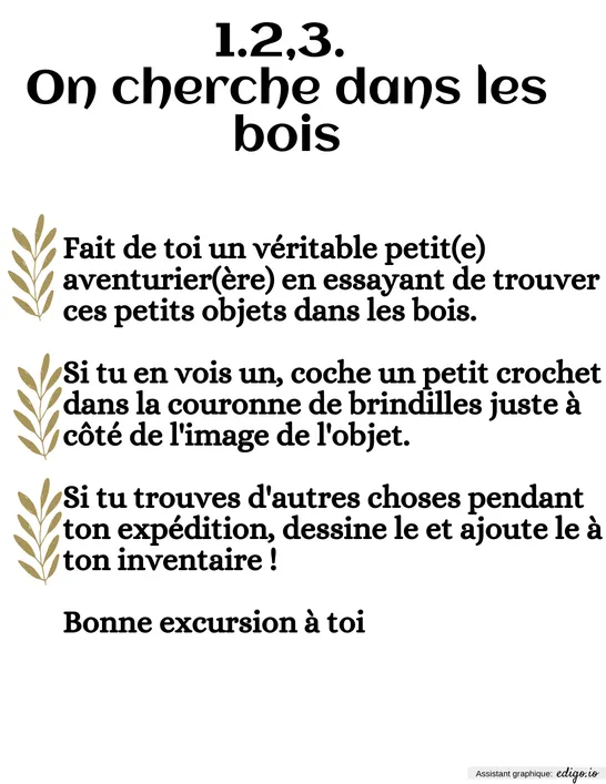 1,2,3. On cherche dans les bois