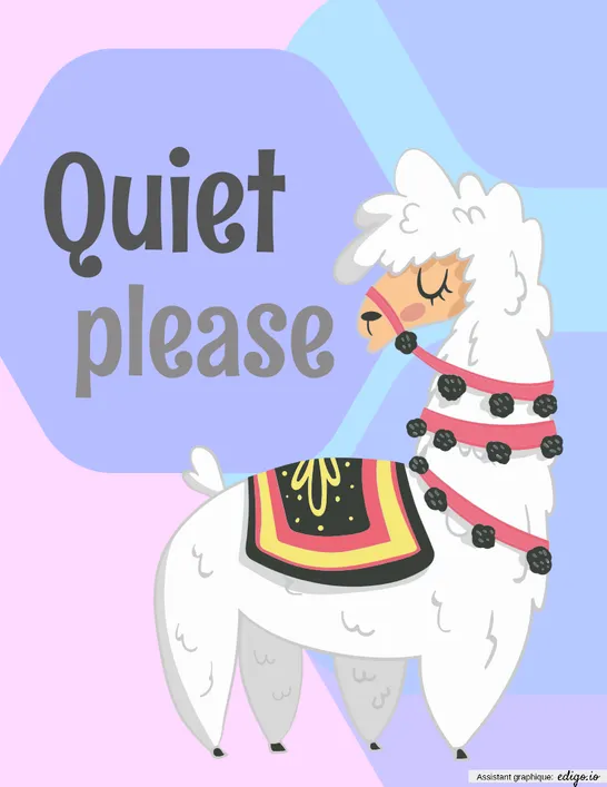 Quiet sign - llama