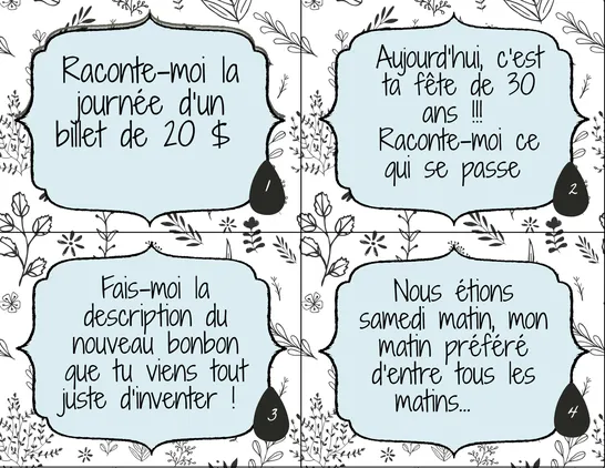 Cartes à tâches écriture (partie # 1), 6e année, Cartes à tâche, Écriture