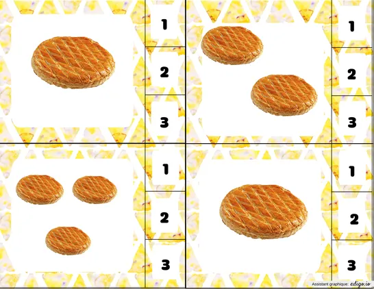 Dénombrer de 1 à 3 galettes