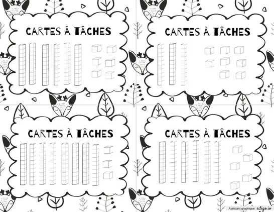 Cartes à tâches - représentation des nombres