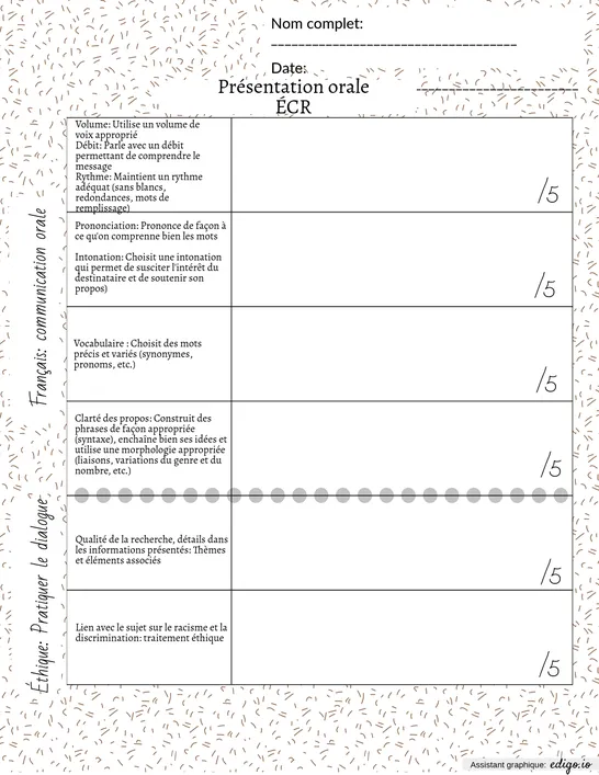 Grille évaluation oral-ECR 5e année